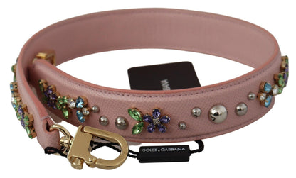Rosa Leder Crystals Tasche Accessoire Schulterriemen