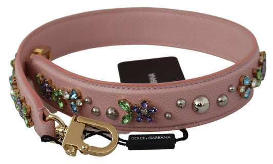 Rosa Leder Crystals Tasche Accessoire Schulterriemen