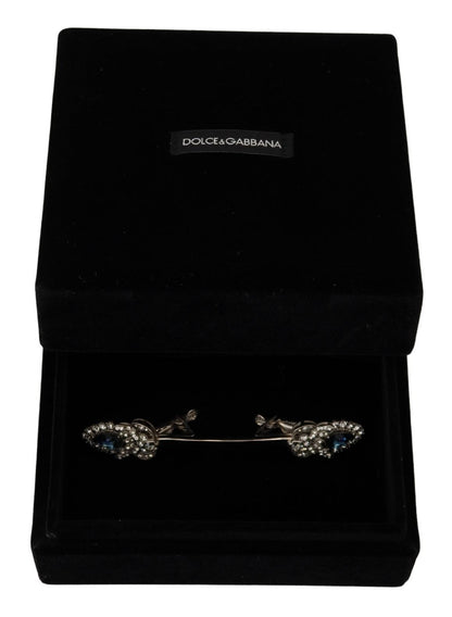 925 Sterling Silber Kristalle Pin Kragen Brosche