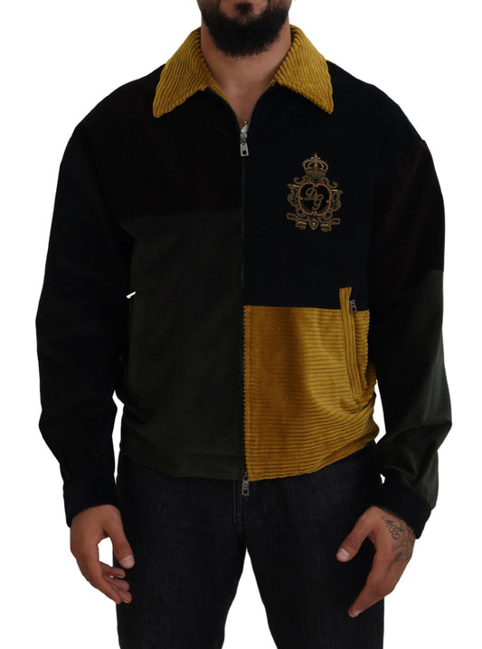 Multicolor Jacke mit Samt-Patch-Verzierung