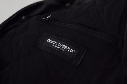 Schwarzes Lammleder mit Kragen Herrenmantel Jacke