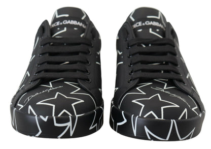 Schwarze Star Leder Low Top Freizeitschuhe