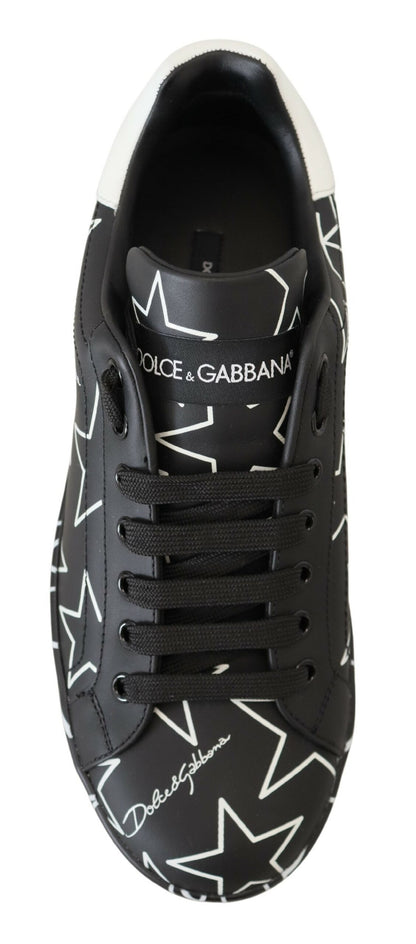 Schwarze Star Leder Low Top Freizeitschuhe