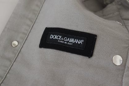 Graue Metallic-Baumwolljacke für Männer mit langen Ärmeln