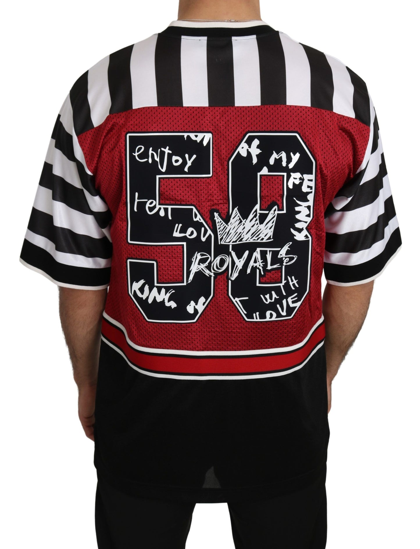 Rot-Schwarzes Panda T-Shirt in Übergröße