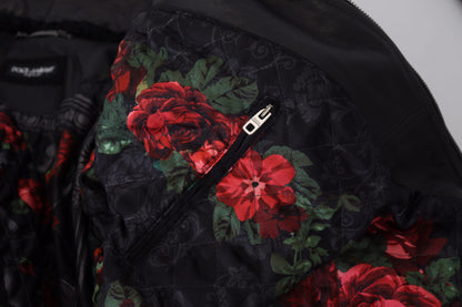 Schwarzes Lammleder mit Kragen Herrenmantel Jacke