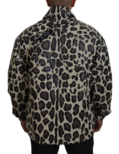 Multicolor Leopard Parka Mantel Brusttasche Jacke 2 Stück