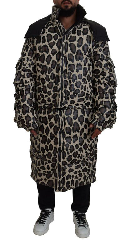 Multicolor Leopard Parka Mantel Winterjacke