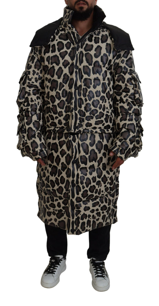 Multicolor Leopard Parka Mantel Winterjacke