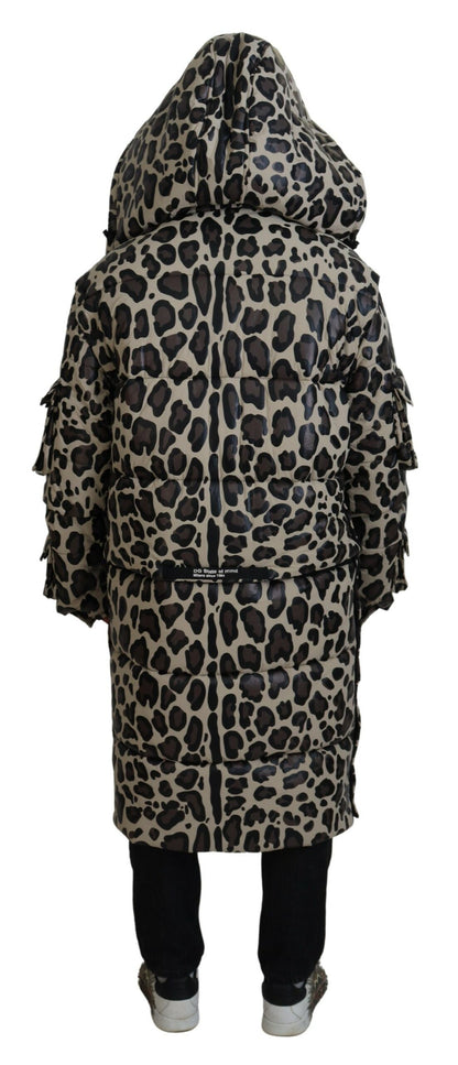 Multicolor Leopard Parka Mantel Winterjacke