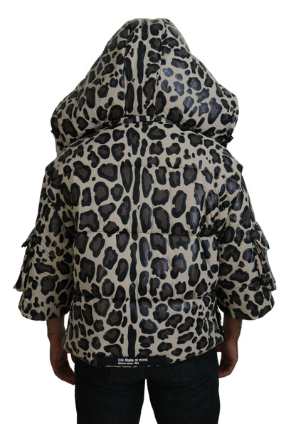 Multicolor Leopard Parka Mantel Winterjacke