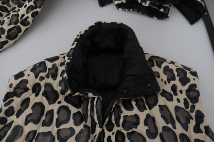 Multicolor Leopard Parka Mantel Winterjacke