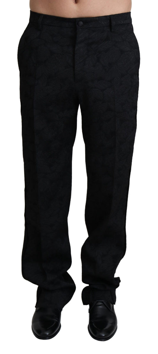 Schwarze Jaquard-Hose für formelle Männer
