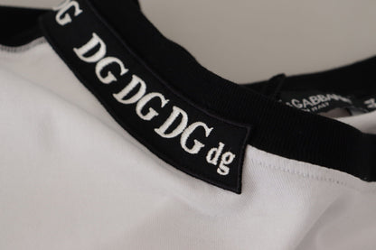 Weißes T-Shirt aus Baumwolle mit Rundhalsausschnitt und Slogan