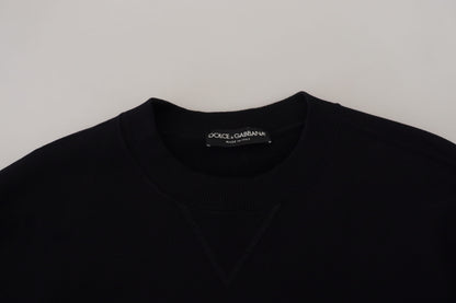 Schwarzer D&G Pullover aus Baumwolle mit Kristallen