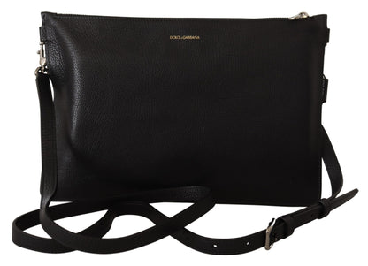 Schwarzes Exotenleder Schulterriemen Alta Sartoria Tasche