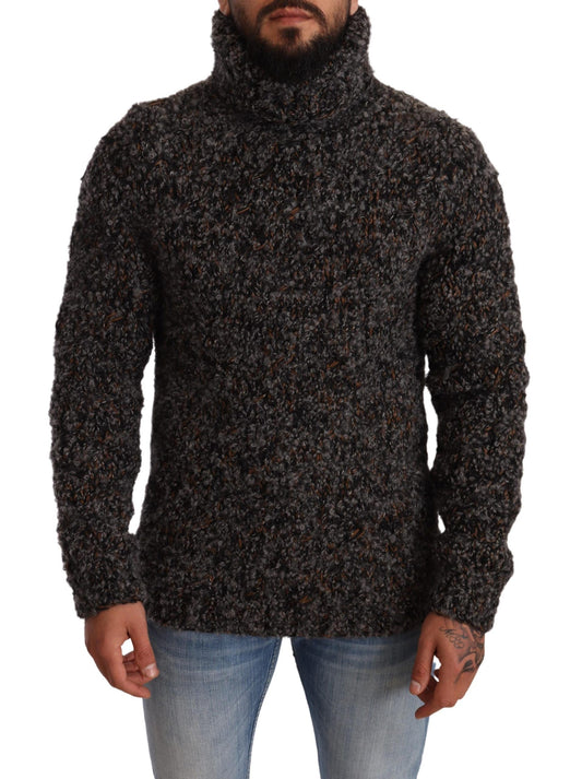 Grauer Rollkragenpullover aus Wollmischung