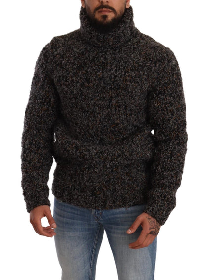 Grauer Rollkragenpullover aus Wollmischung