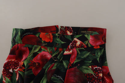 Schwarz-Roter Frucht-Stretch-Wickelrock