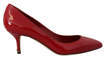 Rote Lackleder Kitten Heels Pumps Schuhe