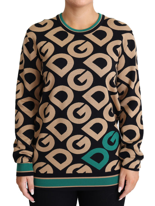 Multicolor DG Mania Pullover mit Rundhalsausschnitt aus Wolle