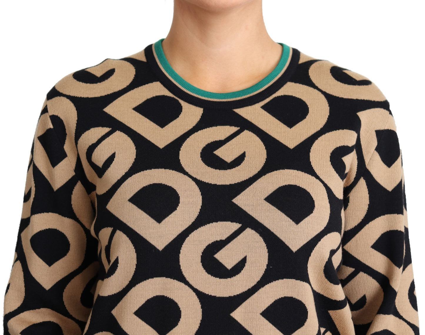 Multicolor DG Mania Pullover mit Rundhalsausschnitt aus Wolle