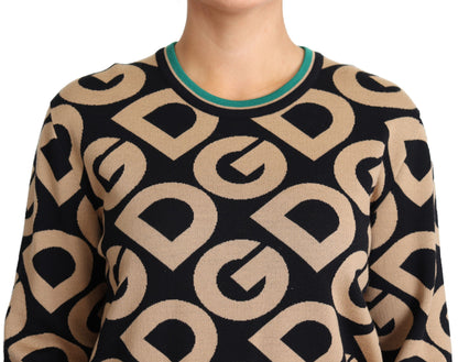 Multicolor DG Mania Pullover mit Rundhalsausschnitt aus Wolle