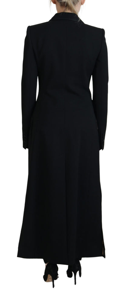 Schwarzer einreihiger Mantel Polyesterjacke