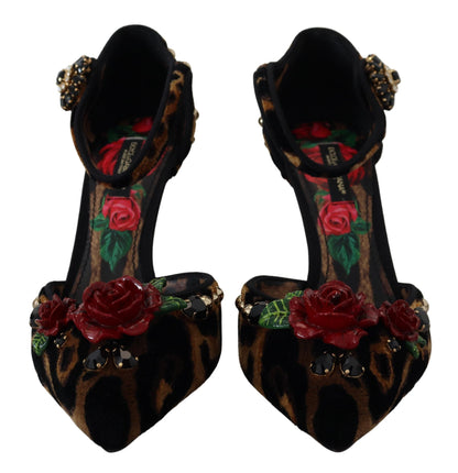 Braun verschönert Leopard Print Heels Schuhe