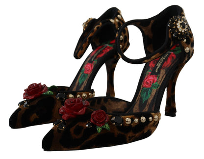 Braun verschönert Leopard Print Heels Schuhe