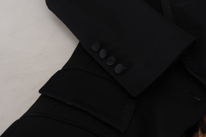 Schwarzer einreihiger Mantel Polyesterjacke
