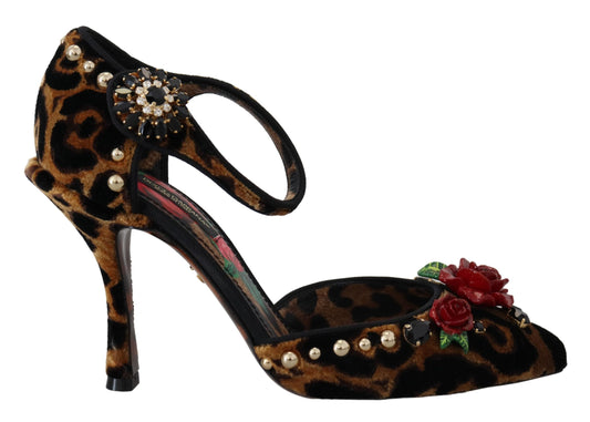 Braun verschönert Leopard Print Heels Schuhe