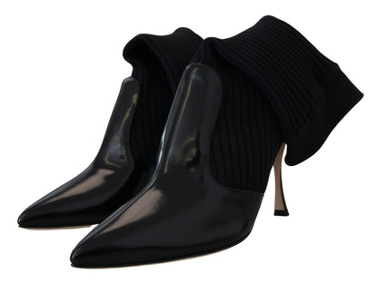 Schwarze Socken Stiletto Heels Booties Schuhe