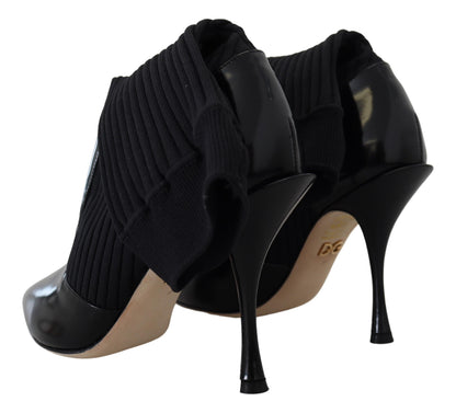Schwarze Socken Stiletto Heels Booties Schuhe