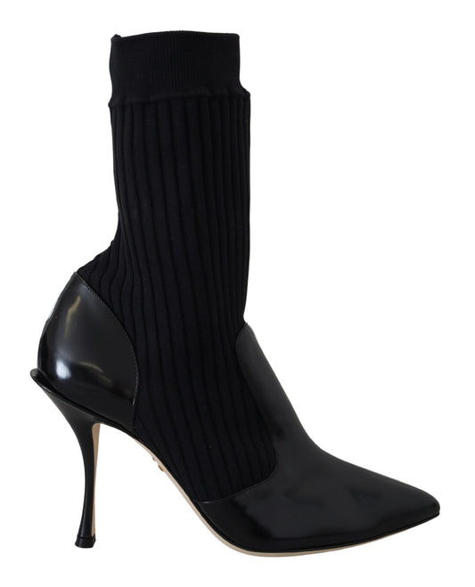 Schwarze Socken Stiletto Heels Booties Schuhe