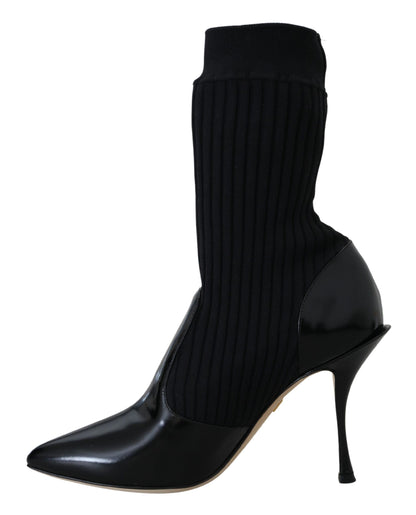 Schwarze Socken Stiletto Heels Booties Schuhe