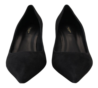 Schwarze Wildleder Heels Pumps Klassische Schuhe