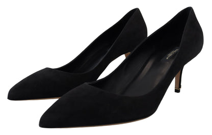 Schwarze Wildleder Heels Pumps Klassische Schuhe