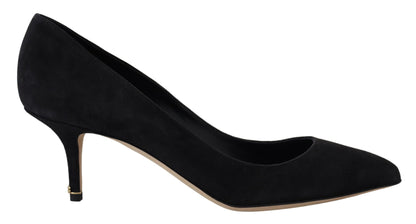 Schwarze Wildleder Heels Pumps Klassische Schuhe