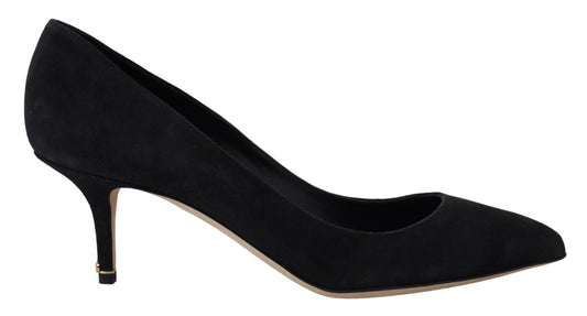 Schwarze Wildleder Heels Pumps Klassische Schuhe