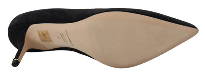 Schwarze Wildleder Heels Pumps Klassische Schuhe
