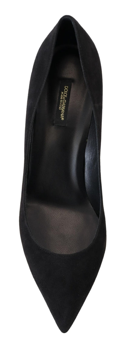 Schwarze Wildleder Heels Pumps Klassische Schuhe