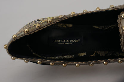 Gold Kristall Quadratische Zehe Brokat Pumps Schuhe