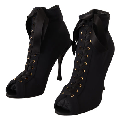 Schwarze kurze Stretch-Stiefel Schuhe
