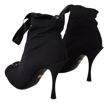 Schwarze kurze Stretch-Stiefel Schuhe