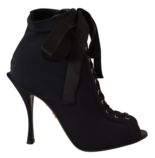 Schwarze kurze Stretch-Stiefel Schuhe