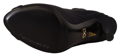 Schwarze kurze Stretch-Stiefel Schuhe