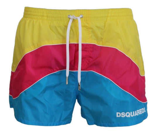Multicolor Logo Print Herren Strandbekleidung Shorts Bademode