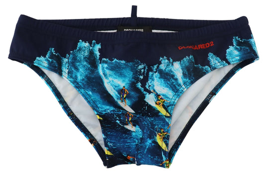 Multicolor Graphic Print Herren Badeslip Badehose