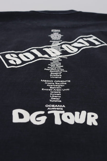 Schwarzes D&G Fashion Baumwoll-T-Shirt mit Rundhalsausschnitt